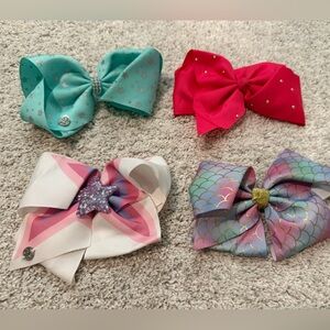 Colorful Kids Hair Bow Set and Glitter Headbands